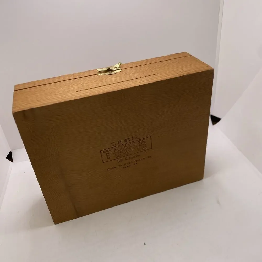 Wm Allen Wooden Cigar Box Vintage